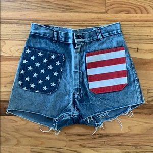 AMERICAN Flag denim shorts